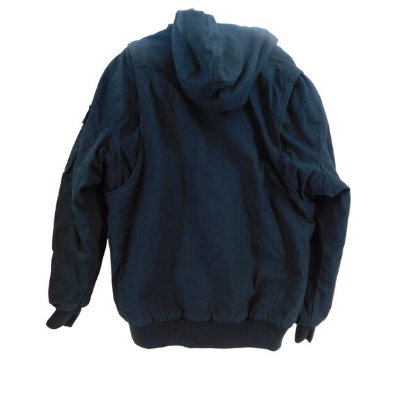 Lee Workwear Bomber Black Jacket with hood Size Large New - Picture 11 of 12